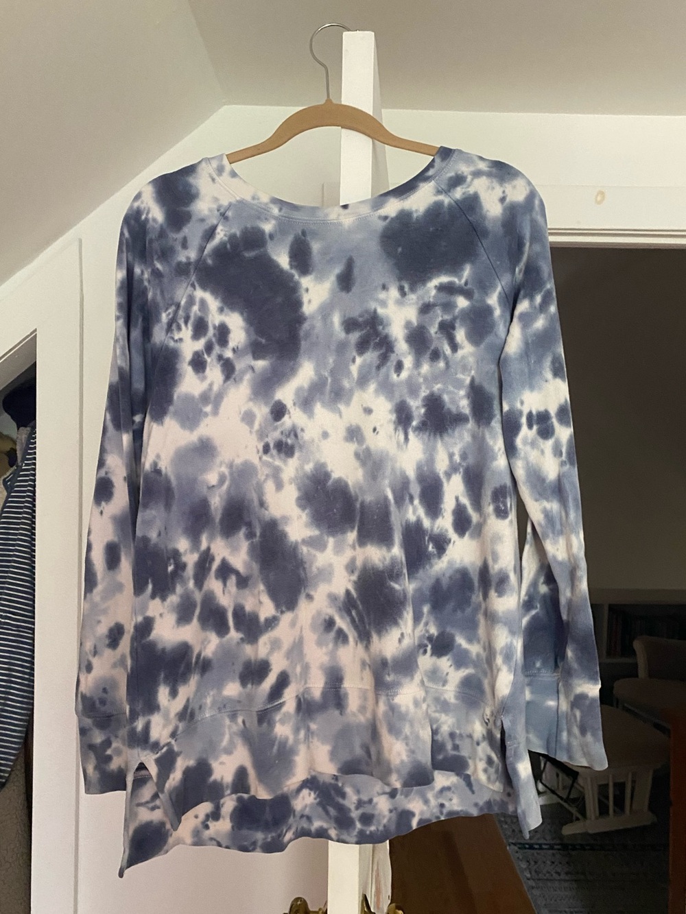 a:glow Maternity Blue and White Tie-Dye Sweatshirt
